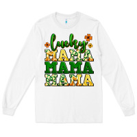 White lucky mama mama mama  St. Patrick's Long Sleeve Tee - LillyAllenDesigns