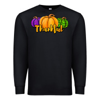 Black halloween pumpkins thankful Premium Sweatshirt - Jasminsmagicworld
