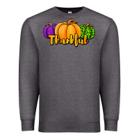 Charcoal Heather halloween pumpkins thankful Premium Sweatshirt - Jasminsmagicworld