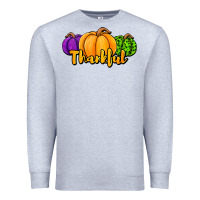 Heather Grey halloween pumpkins thankful Premium Sweatshirt - Jasminsmagicworld