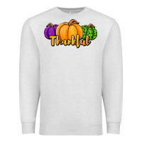 Oatmeal Heather halloween pumpkins thankful Premium Sweatshirt - Jasminsmagicworld