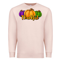 Pale Pink halloween pumpkins thankful Premium Sweatshirt - Jasminsmagicworld