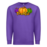 Purple halloween pumpkins thankful Premium Sweatshirt - Jasminsmagicworld