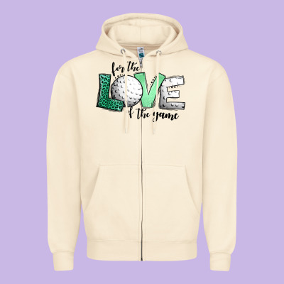 For The Love Of The Game Golf Zipper Hoodie Designed By Jasminsmagicworld