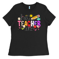 Black iBest Teacher Ever Ladies Tee - CowhideDigitalArt