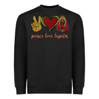 Black Peace Love Lupita Heavyweight Sweatshirt - Jasminsmagicworld
