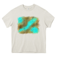Cream Turquoise Leopard Background Heavy Core Tee - Jasminsmagicworld