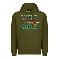 Army Green wild chıld serape sunflower and gemstone with arrow Premium Hoodie - Artiststas