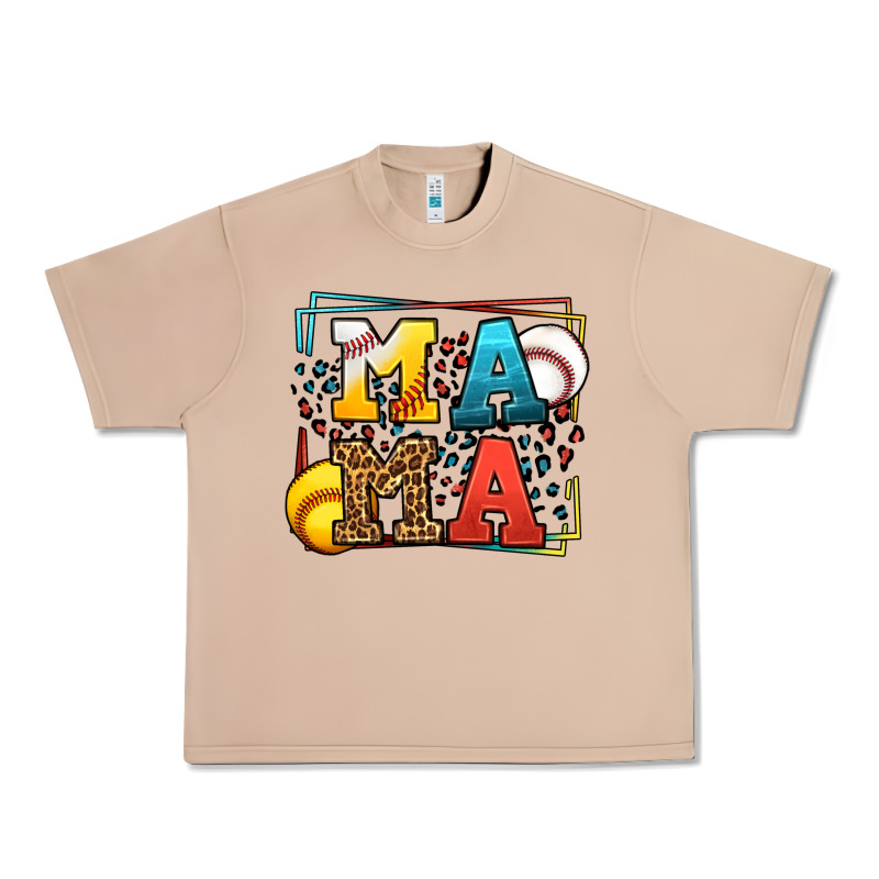 Leopard Softball And Baseball Mama Mother's Day Urban Heavy Tee by LillyAllenDesigns | Teevron