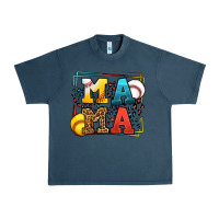 Midnight Navy Leopard Softball And Baseball Mama Mother's Day Urban Heavy Tee - LillyAllenDesigns