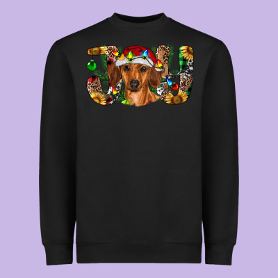 Dachshund Christmas Joy Heavyweight Sweatshirt Designed By Ranaportraitstore