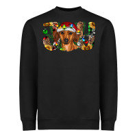 Black dachshund christmas joy Heavyweight Sweatshirt - RanaPortraitStore