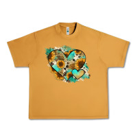 Peanut Butter Leopard Sunflower Cowhide Glitter Heart Urban Heavy Tee - Jasminsmagicworld