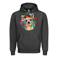 Charcoal Heather Christmas Chihuahua Zipper Hoodie - RanaPortraitStore