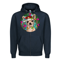 Navy Christmas Chihuahua Zipper Hoodie - RanaPortraitStore