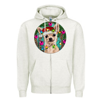 Oatmeal Heather Christmas Chihuahua Zipper Hoodie - RanaPortraitStore