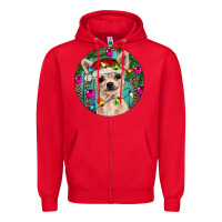 Red Christmas Chihuahua Zipper Hoodie - RanaPortraitStore
