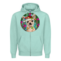 Seafoam Christmas Chihuahua Zipper Hoodie - RanaPortraitStore