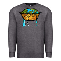 Charcoal Heather summer vibes pineapple lips Premium Sweatshirt - Jasminsmagicworld