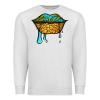 Oatmeal Heather summer vibes pineapple lips Premium Sweatshirt - Jasminsmagicworld