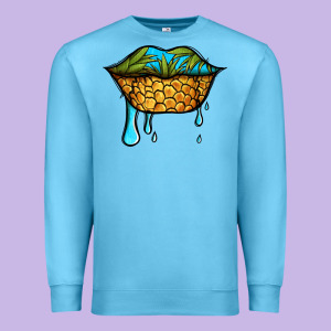 Summer Vibes Pineapple Lips Premium Sweatshirt Designed By Jasminsmagicworld