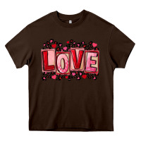 Chocolate Brown Valentine's Day love Heavy Core Tee - FaDigitalArtStudio