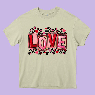 Valentine's Day Love Heavy Core Tee Designed By Fadigitalartstudio