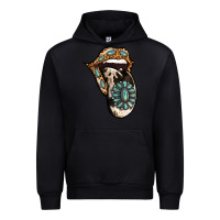 Black Turquoise Gemstone Leopard Cowhide Tongue Urban Hoodie - Jasminsmagicworld