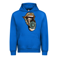 Cobalt Turquoise Gemstone Leopard Cowhide Tongue Urban Hoodie - Jasminsmagicworld