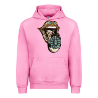 Fuchsia Pink Turquoise Gemstone Leopard Cowhide Tongue Urban Hoodie - Jasminsmagicworld