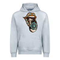 Heather Grey Turquoise Gemstone Leopard Cowhide Tongue Urban Hoodie - Jasminsmagicworld