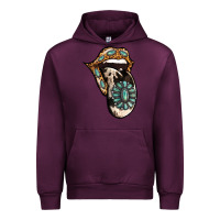 Mauve Wine Turquoise Gemstone Leopard Cowhide Tongue Urban Hoodie - Jasminsmagicworld