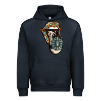 Navy Turquoise Gemstone Leopard Cowhide Tongue Urban Hoodie - Jasminsmagicworld
