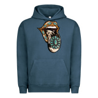 Pigment Midnight Navy Turquoise Gemstone Leopard Cowhide Tongue Urban Hoodie - Jasminsmagicworld