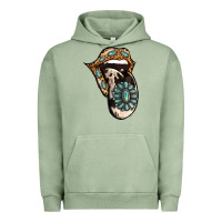 Pigment Oil Green Turquoise Gemstone Leopard Cowhide Tongue Urban Hoodie - Jasminsmagicworld