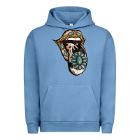 Pigment Pebble Blue Turquoise Gemstone Leopard Cowhide Tongue Urban Hoodie - Jasminsmagicworld