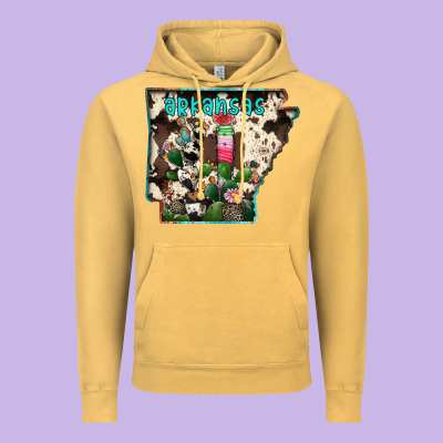 Arkansas Map Vintage Hoodie Designed By Racoondesign