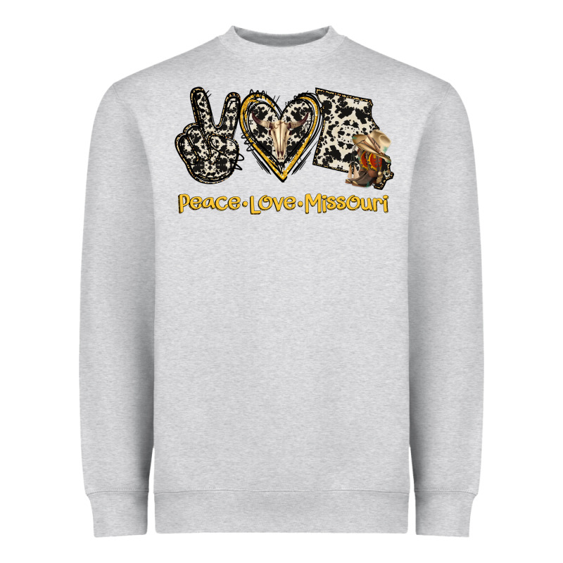 Peace Love Missouri Heavyweight Sweatshirt by Jasminsmagicworld | Teevron
