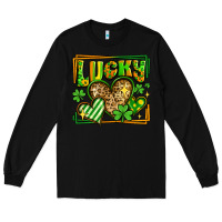 Black lucky st patricks day hearts Long Sleeve Tee - LillyAllenDesigns