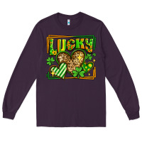 Plum lucky st patricks day hearts Long Sleeve Tee - LillyAllenDesigns