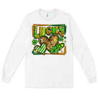White lucky st patricks day hearts Long Sleeve Tee - LillyAllenDesigns