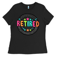 Black Officially Retired 2025 not my problem anymore Ladies Tee - CowhideDigitalArt