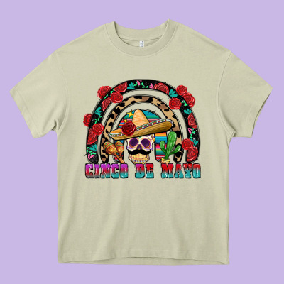 Cinco De Mayo Rainbow Heavy Core Tee Designed By Fadigitalartstudio