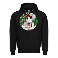 Black Bull Terrier And Farm Zipper Hoodie - RanaPortraitStore
