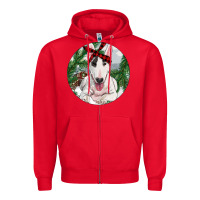 Red Bull Terrier And Farm Zipper Hoodie - RanaPortraitStore