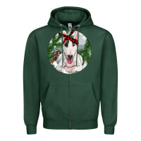Sports Green Bull Terrier And Farm Zipper Hoodie - RanaPortraitStore