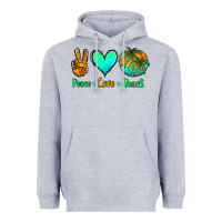 Heather Grey peace love beach Heavyweight Hoodie - Jasminsmagicworld