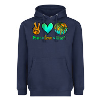 Navy peace love beach Heavyweight Hoodie - Jasminsmagicworld