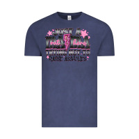 Vintage Denim Just a Mama Out Here Trying Not To Raise Assholes Vintage Tee - CowhideDigitalArt