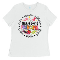 White Principal Assistant Ladies Tee - CowhideDigitalArt